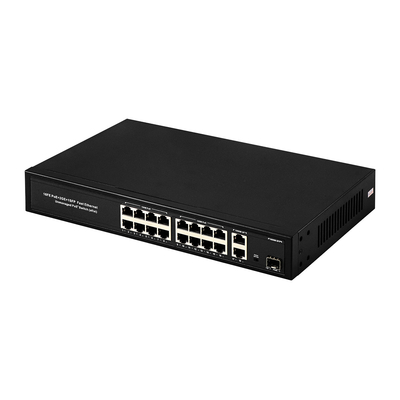 16 Port Gigabit Poe Değiştiricisi Fiber Network Değiştiricisi Genişletilmiş 250m 300W