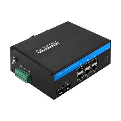 8 Port Hızlı Ethernet Endüstriyel Ağ Değiştiricisi Yönetilmemiş SFP Fiber Din Rail CE Montajlı