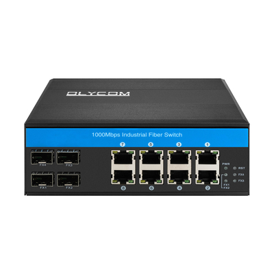 12 Port Endüstriyel Ethernet Değiştiricisi Din Ağ Değiştiricisi 4SFP+8RJ45 DC12-52V Çift Güç kaynağı