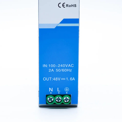 48V DIN Demiryolu Endüstriyel Güç kaynağı 1.6A 75W 76.8W CE UL Sertifikalı AC/DC Giriş