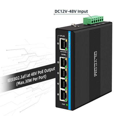 Güneş Enerjili veya Pilli PoE Switch 4 Port Gigabit Ağ Çift 12V/24V/48VDC Giriş CE