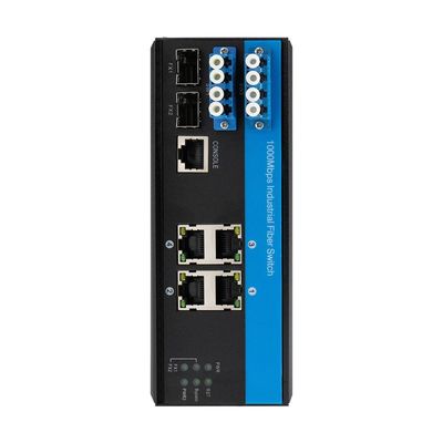 D2*2B Bypass Fonksiyonu ile Endüstriyel Yönetilen Ethernet Değiştiricisi SM LC Bağlantısı Optik Hat Koruması için IP40 Koruma Derecesi