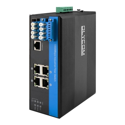 2*2B Bypass Fonksiyonlu SM LC Konnektörlü L2 Yönetilebilir Endüstriyel Switch, Optik Hattı Koruma Amaçlı