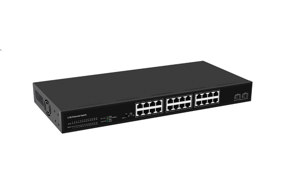 2.5G Ethernet Switch 24 port 10G Fiber Ethernet Switch Masaüstü 24*10/100/1000/2500M RJ45 portları+2*10G SFP+ portları