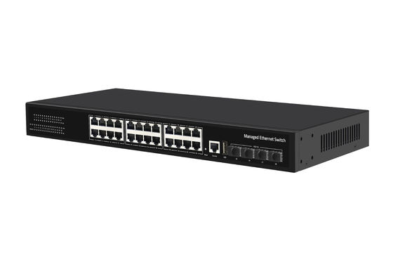 Fabrika fiyatı 10G anahtar 24 Port Ethernet Fiber Switch Masaüstü L3 Yönetilen Ağ Değiştiricisi AC100-240V 1U Rack
