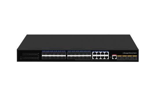 Masaüstü 10G Ethernet Switch L3 Yönetilen Optik Fiber Switch 24*1.25G RJ45 Portları+4*10G SFP+ Fiber Portları