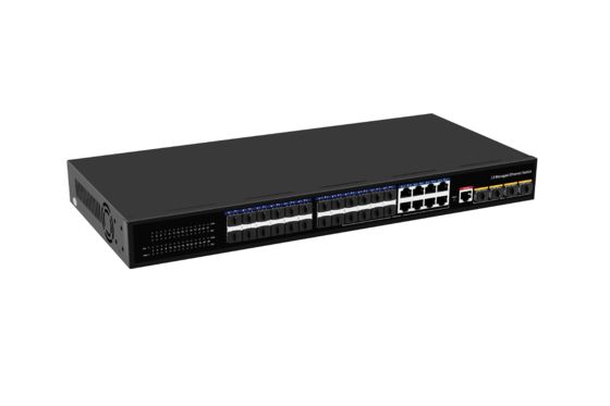 Masaüstü 10G Ethernet Switch L3 Yönetilen Optik Fiber Switch 24*1.25G RJ45 Portları+4*10G SFP+ Fiber Portları