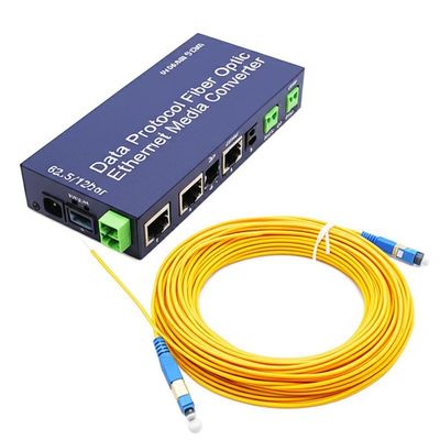 RS485 Veri Protokolü Fiber Optic Ethernet Medya Dönüştürücüsü 500m Fiber Optic 62.5/125um ile