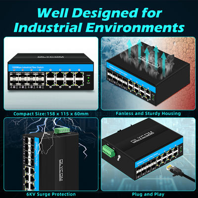 Yönetilmeyen Poe Switch gigabit 16 portlu switch PoE af/at/bt 240w bütçe dış mekan kullanımı için