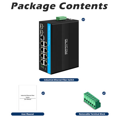 Sağlam Yönetilen Ethernet Anahtarı Vitesse yonga seti 2 SFP 8 SNMP yönetimine sahip RJ45 endüstriyel ethernet anahtarı