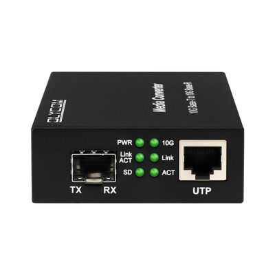 10G SFP+ Yönetilmeyen Fiber Medya Dönüştürücü, Veri Merkezi ve LAN Omurgası için DIP Anahtarlı Optik Fiber Dönüştürücü