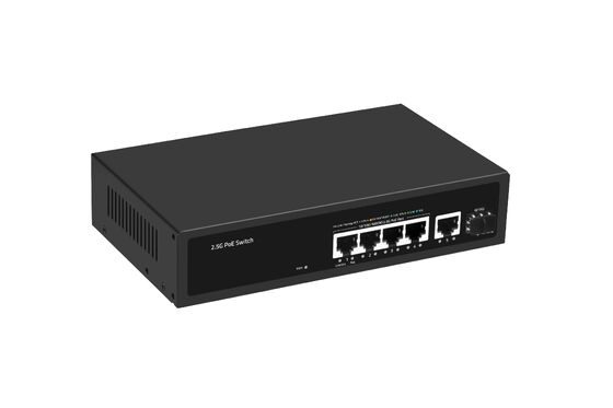 4 Port 2.5G PoE Anahtarlı 10G SFP Uplink Çoklu Gigabit Ethernet AC Girişi Fansız