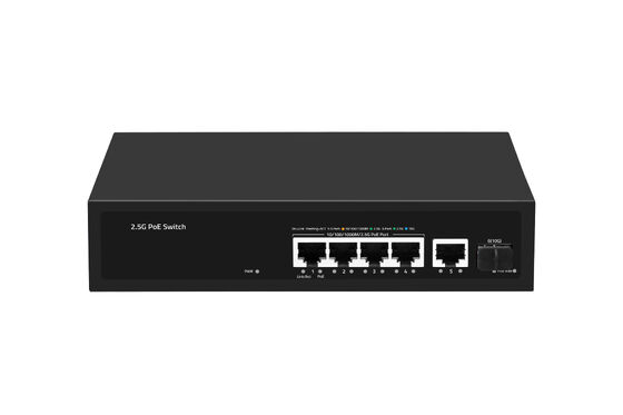 4 Port 2.5G PoE Anahtarlı 10G SFP Uplink Çoklu Gigabit Ethernet AC Girişi Fansız