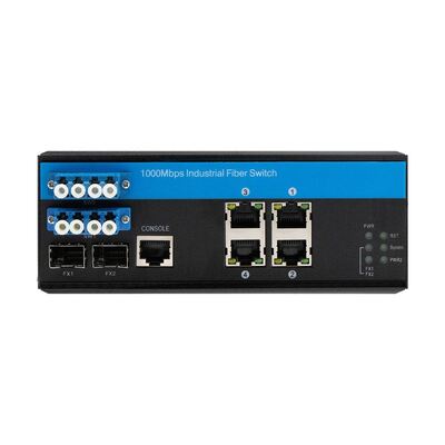 Endüstriyel PoE Fiber Bypass Switch 4 Port L2 Yönetilen Hız DIN Temelli Sağlam Kasa