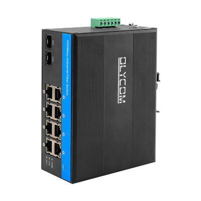 8 Port Dayanıklı Gigabit PoE Switch SFP Fiber Uplink Yönetilmeyen Ağ CE Fansız