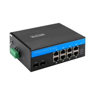 8 Port Dayanıklı Gigabit PoE Switch SFP Fiber Uplink Yönetilmeyen Ağ CE Fansız