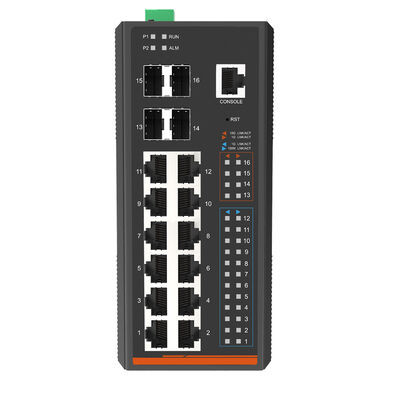 Endüstriyel L3 Yönetilen TSN Ethernet Switch 16 Port 10G Fiber Uplink IEEE 1588v2 DIN Rail
