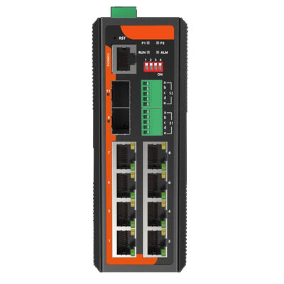 8-Port Seri Üzerinden Ethernet Endüstriyel PoE Switch Gigabit Ağ L2+ ERPS Yönetilebilir CE