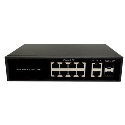 8 Port Fiber Optik PoE Switch Gigabit SFP/RJ45 Uplink'ler AC220V 120W/150W Bütçe Fansız