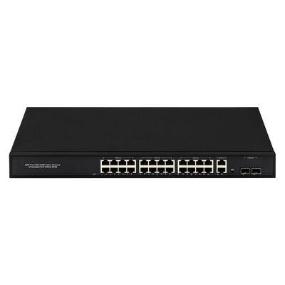 24 Port Gigabit PoE Switch, 2 SFP/RJ45 Uplink, 300W Yönetilmeyen, 220V Giriş, CE