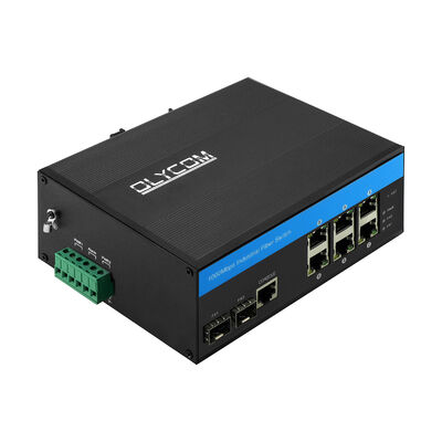 8 Port L2+ Ring Managed Ethernet Switch 2.5G Fiber Endüstriyel IP40 Rated Fanless CE