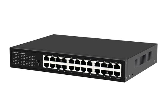 24-Port Gigabit Ethernet Switch with Smart Modes  Fanless Desktop type AC Input