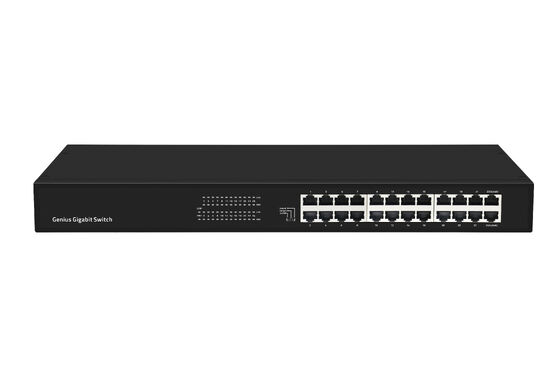 24-Port Gigabit Yönetilmeyen Ethernet Anahtar, Akıllı VLAN ve Genişletme Modu CE Fansız