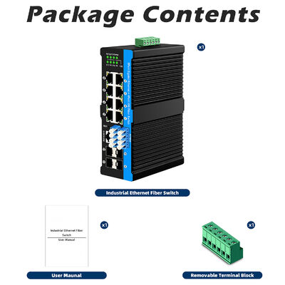 Sert Ortamlar İçin 4x10G SFP+ Bağlantı Noktalı ve 8x10/100/1000Mbps PoE Bağlantı Noktalı Endüstriyel Fiber Bypass Anahtarı
