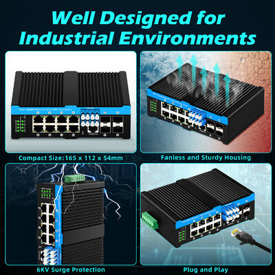 Sert Ortamlar İçin 4x10G SFP+ Bağlantı Noktalı ve 8x10/100/1000Mbps PoE Bağlantı Noktalı Endüstriyel Fiber Bypass Anahtarı