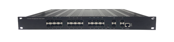 28 portlu 10G yönetilen Ethernet anahtarı tam fiber yuvaları AC DC girişi fansız rak monteli CE