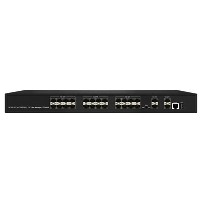Veri Merkezi ISP Ağı için SNMP VLAN QoS'lu 28 portlu 10G SFP+ Yönetilen Fiber Switch L2/L3 Toplama Switch