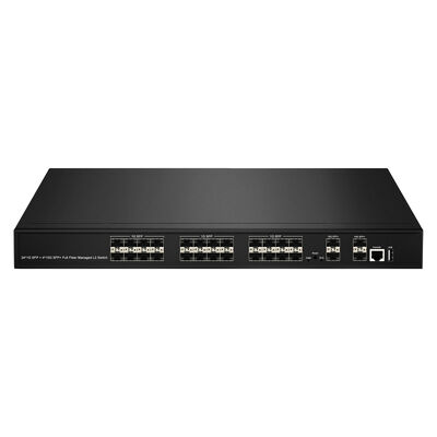 Veri Merkezi ISP Ağı için SNMP VLAN QoS'lu 28 portlu 10G SFP+ Yönetilen Fiber Switch L2/L3 Toplama Switch