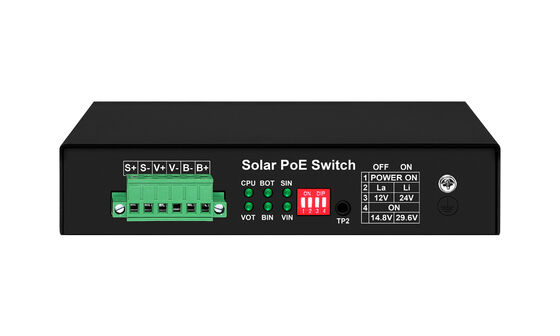 Gigabit PoE Değiştiricisi MPPT Güneş Şarj Kontrolörü SFP Fiber Optic DC12V/DC24V/DC48V Giriş