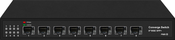 8 Bağlantı Noktalı Tam 10G SFP+ Fiber Ethernet Anahtarı 1G 2.5G Uyumlu Yönetilmeyen Fansız CE FCC