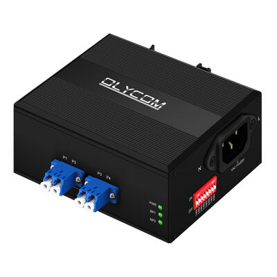 DIP Akıllı Gecikme Özelliği AC/DC Giriş DIN Raylı Çift Güçlü Fiber Bypass Switch Modülü