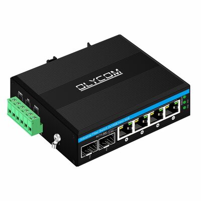 Endüstriyel 2.5G PoE Fiber Anahtar 4 Port PoE+ 2 SFP 10G Uplink DIN Raylı