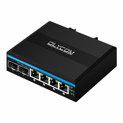 Endüstriyel 2.5G PoE Fiber Anahtar 4 Port PoE+ 2 SFP 10G Uplink DIN Raylı