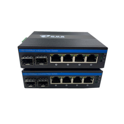6 Port Endüstriyel Ethernet Değiştiricisi Gigabit Ağı 100/1000M SFP Fiber Unmanaged Realtek Çip
