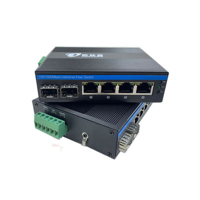 6 Port Endüstriyel Ethernet Değiştiricisi Gigabit Ağı 100/1000M SFP Fiber Unmanaged Realtek Çip
