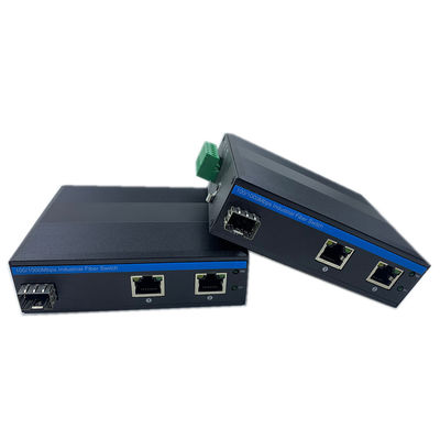 Endüstriyel Yönetilmeyen POE Değiştiricisi 2 Port Gigabit SFP Fiber Network IP40 Fanless DIN Rail
