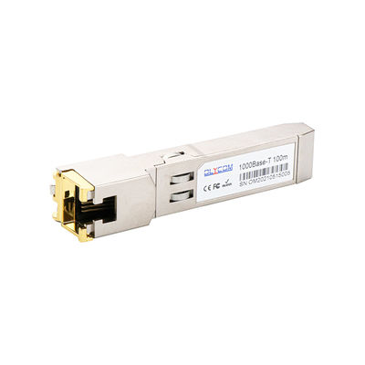 Gigabit RJ45 SFP Modülü Alıcı 10/100/1000BASE-T Cat5 Üzerine UTP Kablosu Sıcak Bağlanabilir