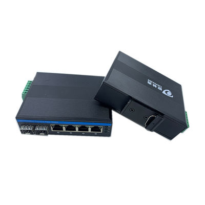 6 Port Gigabit Endüstriyel Fiber Switch 100M/1G Optik Ağ Yönetilmeyen FCC CE Fansız