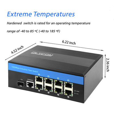 12VDC Endüstriyel Değiştirici 8 Port, IM-FS180GW Koruma Derecesi Din Rail Ethernet Değiştirici