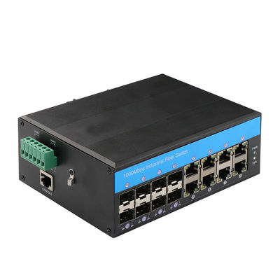 IP40 Yönetilebilir Anahtar 8 SFP Fiber Bağlantı Noktalı 8 Bağlantı Noktası ve 1 Konsol Bağlantı Noktası