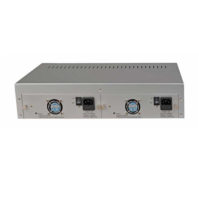 14 Slot Media Converter Rack Şasi 19 Inch 2U Çift AC220V Fiber Media Converters için CE