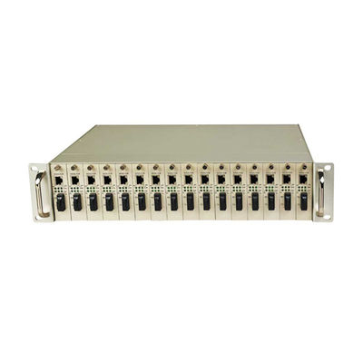 16-Slot Media Converter Rack Şasi Çift AC/DC Gücü 2U Boyutu Yönetilmemiş