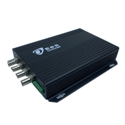 Siyah 115Kbps CVI TVI Audio Video Dijital Optik Dönüştürücü 4ch Endüstriyel izleme