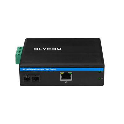 60KM Endüstriyel PoE Medya Dönüştürücüsü Gigabit Ethernet SC Fiber Duplex Yönetilmeyen Mini Boyut