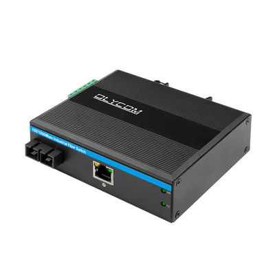 60KM Endüstriyel PoE Medya Dönüştürücüsü Gigabit Ethernet SC Fiber Duplex Yönetilmeyen Mini Boyut