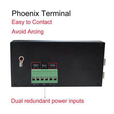 Dayanıklı Gigabit Ethernet Anahtarı Poe Powered 4 RJ45 Bağlantı Noktası Yedekli Güç Girişleri